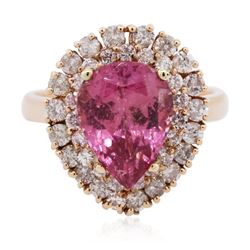 18KT Rose Gold 4.61ct Pink Spinel and Diamond Ring