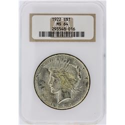 1922 NGC MS64 Peace Silver Dollar