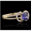 Image 2 : 14KT Yellow Gold 1.41ct Tanzanite and Diamond Ring