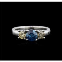 14KT White Gold 1.26ctw Blue Diamond Ring