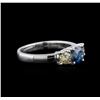 Image 2 : 14KT White Gold 1.26ctw Blue Diamond Ring