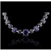 Image 2 : 14KT White Gold 85.76ctw Sapphire Necklace