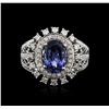 Image 1 : 14KT White Gold 3.31ct Tanzanite and Diamond Ring