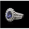 Image 2 : 14KT White Gold 3.31ct Tanzanite and Diamond Ring