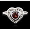 Image 1 : 14KT White Gold 0.50ct Garnet and Diamond Ring
