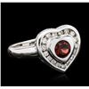 Image 2 : 14KT White Gold 0.50ct Garnet and Diamond Ring