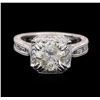 Image 1 : 18KT White Gold 3.14ctw Diamond Ring