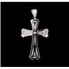 Image 2 : 0.45ctw Diamond Cross Pendant - 14KT White Gold