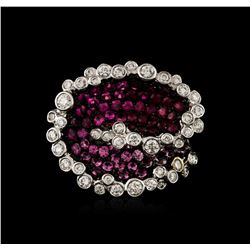 18KT Two-Tone Gold 3.00ctw Pink Sapphire and Diamond Ring
