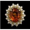 Image 1 : 14KT Yellow Gold 5.03ct Citrine and Diamond Ring