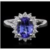 Image 1 : 14KT White Gold 2.37ct Tanzanite and Diamond Ring
