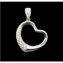 18KT White Gold 0.43ctw Diamond Heart Pendant