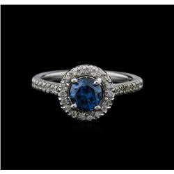 0.90ctw Blue Diamond Ring - 14KT White Gold