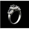 Image 3 : 1.60ctw Sapphire and Diamond Ring - 14KT White Gold