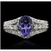 14KT White Gold 1.88ct Tanzanite and Diamond Ring