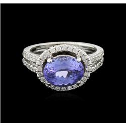 2.55ct Tanzanite and Diamond Ring - 14KT White Gold