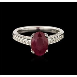 14KT White Gold 1.85ct Ruby and Diamond Ring