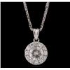 14KT White Gold 0.92ctw Diamond Pendant With Chain