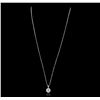 Image 2 : 14KT White Gold 0.92ctw Diamond Pendant With Chain