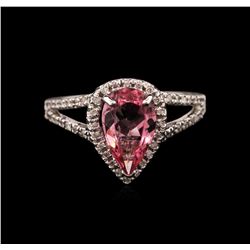 1.45ct Pink Tourmaline and Diamond Ring - 14KT White Gold