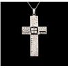 2.10ctw Diamond Cross Pendant With Chain - 14KT White Gold