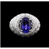 14KT White Gold 3.04ct Tanzanite and Diamond Ring