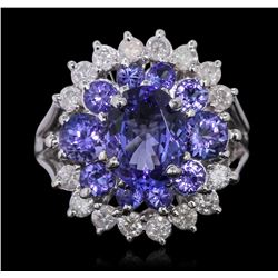 14KT White Gold 4.74ctw Tanzanite and Diamond Ring