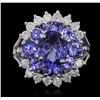 14KT White Gold 4.74ctw Tanzanite and Diamond Ring