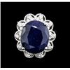 14KT White Gold 11.35ct Sapphire and Diamond Ring