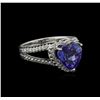 Image 2 : 4.45ct Tanzanite and Diamond Ring - 14KT White Gold