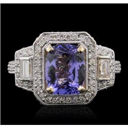 14KT Yellow Gold 2.24ct Tanzanite and Diamond Ring