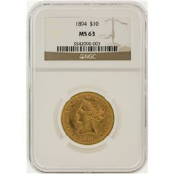 1894 NGC MS63 $10 Liberty Head Eagle Gold Coin