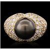 Image 1 : 14KT Yellow Gold 1.70ctw Diamond and Pearl Ring