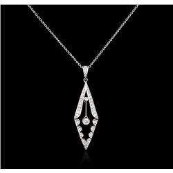 14KT White Gold 0.20ctw Diamond Pendant With Chain