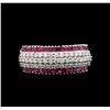 Image 1 : 14KT White Gold 1.13ctw Ruby and Diamond Ring