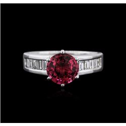 Platinum 1.86ct Tourmaline and Diamond Ring