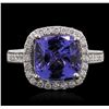 Image 1 : 14KT White Gold 4.56ct Tanzanite and Diamond Ring