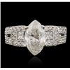 Image 1 : 18KT White Gold EGL Certified 2.99ctw Diamond Ring