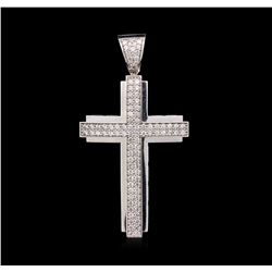 1.75ctw Diamond Cross Pendant - 14KT White Gold