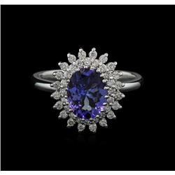 2.00ct Tanzanite and Diamond Ring - 14KT White Gold