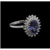 Image 2 : 2.00ct Tanzanite and Diamond Ring - 14KT White Gold