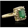 Image 2 : 14KT Yellow Gold 2.50ct Emerald and Diamond Ring