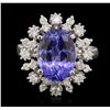 Image 1 : 14KT White Gold 5.30ct Tanzanite and Diamond Ring
