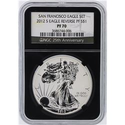 2012-S NGC Graded PF70 $1 American Silver Eagle Reverse Silver Coin