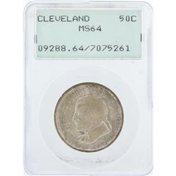 1936 PCGS Graded MS64 Cleveland Commemorative Half Dollar Silver Coin