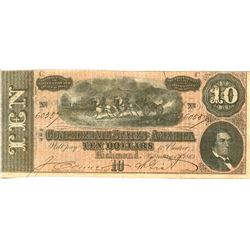 Richmond Virginia Confederate States of America $10 Note