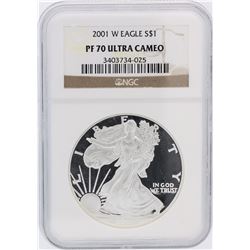 2001-W NGC Graded PF70 Ultra Cameo $1 American Silver Eagle Silver Coin