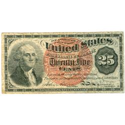 Fourth Issue United States 25 Cent Fractional Currency Note