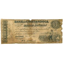 Chattanooga Tennessee Bank of Chattanooga $3 Note