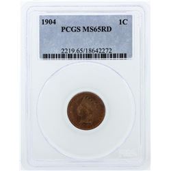 1904 PCGS Graded MS65RD Indian Head Cent Penny